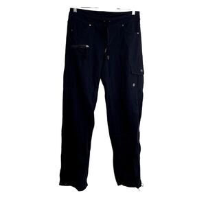 Athleta straight leg trousers women's size S‎ black workout pants nylon spandex